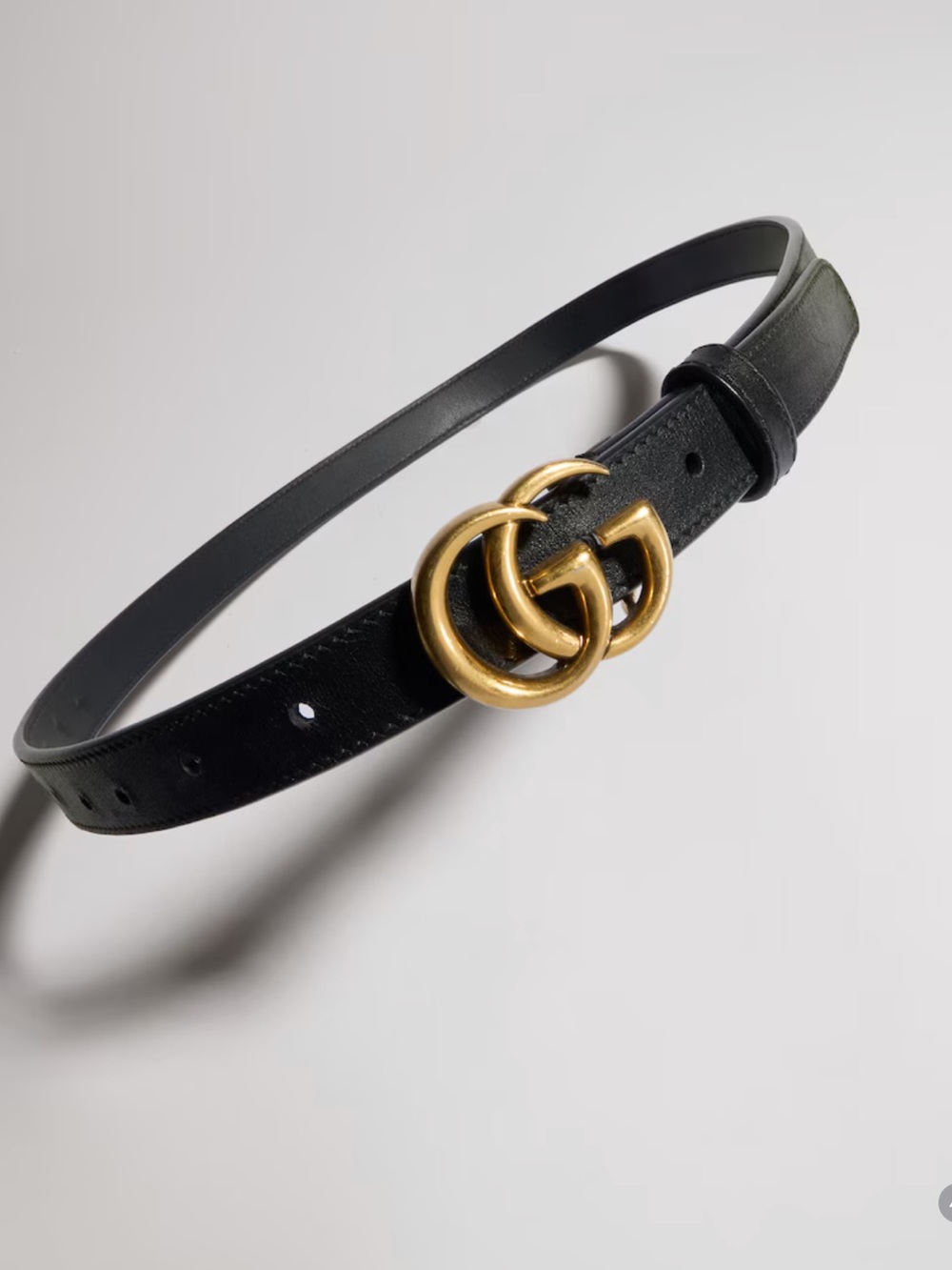 Gucci GG Marmont Thin Black Leather Belt – Brand New, 2 cm/ 95